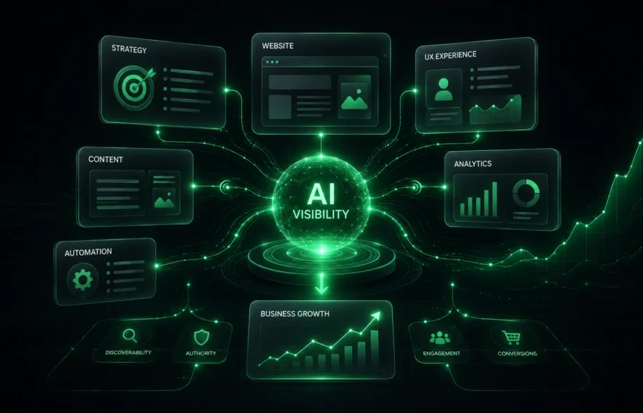 AI-powered search interface showing SEO transformation into Google AI Mode style answers